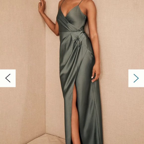 NWT Anthropologie BHLDN black strappy ruched Freya slit dress size 16 - Picture 9 of 9